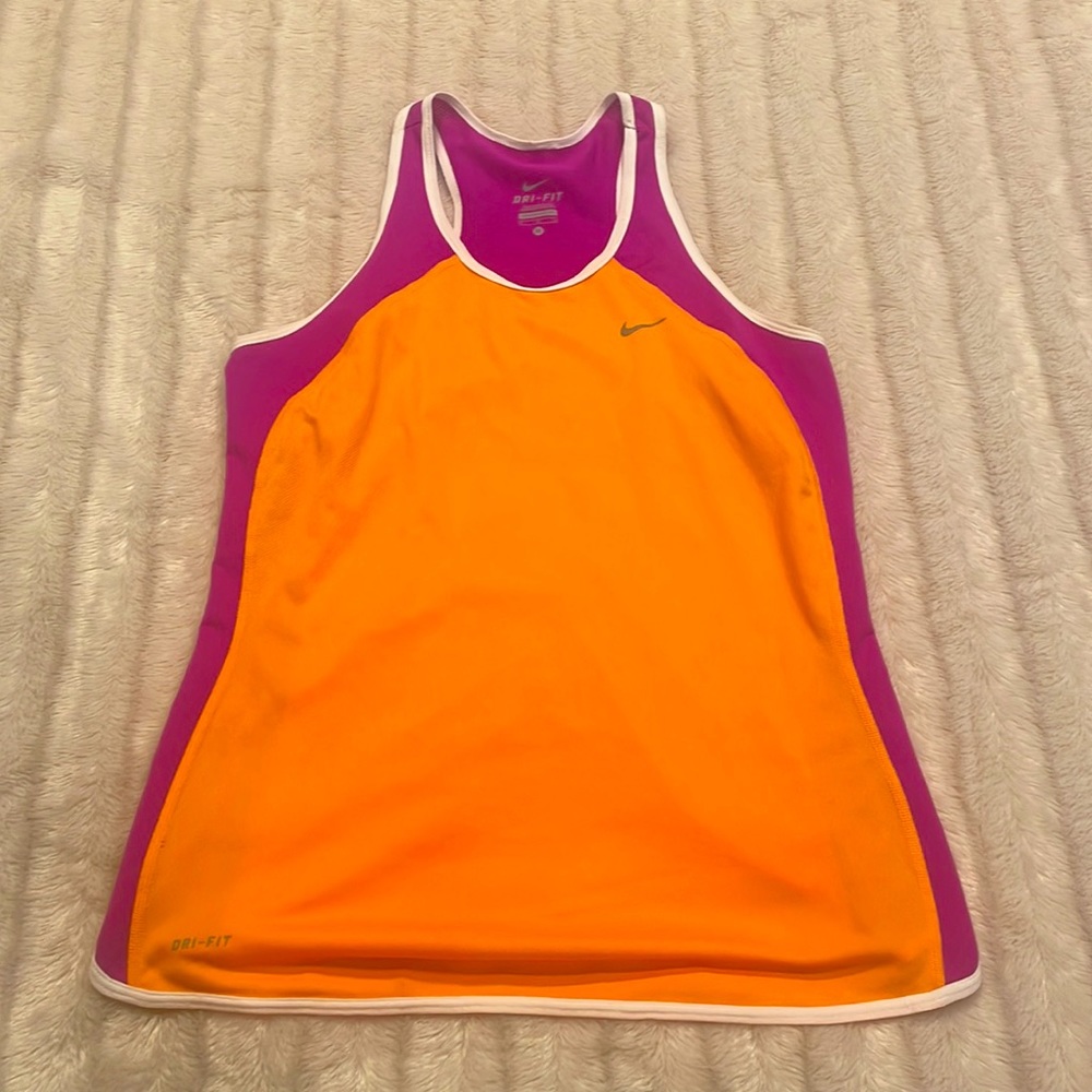 Nike purple and orange Dri-fit racerback tank, size M.